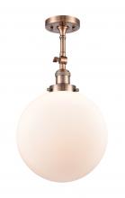 Innovations Lighting 201F-AC-G201-12 - Beacon - 1 Light - 12 inch - Antique Copper - Adjustable Semi-Flush Mount