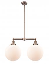 Innovations Lighting 209-AC-G201-12 - Beacon - 2 Light - 27 inch - Antique Copper - Stem Hung - Adjustable Island Light