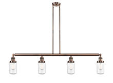 Innovations Lighting 214-AC-G312 - Dover - 4 Light - 49 inch - Antique Copper - Stem Hung - Island Light