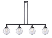 Innovations Lighting 214-BK-G204-8 - Beacon - 4 Light - 53 inch - Matte Black - Stem Hung - Island Light
