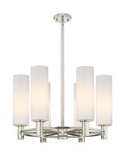 Innovations Lighting 434-6CR-PN-G434-12WH - Crown Point - 6 Light - 24 inch - Polished Nickel - Chandelier