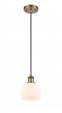 Innovations Lighting 516-1P-BB-G121-6 - Athens - 1 Light - 6 inch - Brushed Brass - Cord hung - Mini Pendant