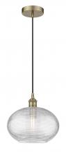 Innovations Lighting 616-1P-AB-G555-12CL - Ithaca - 1 Light - 12 inch - Antique Brass - Cord hung - Mini Pendant