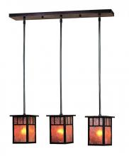 Arroyo Craftsman HICH-4L/3EOF-BK - 4" huntington 3 light in-line, without overlay (empty)