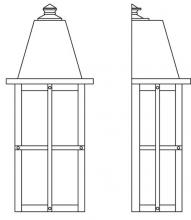 Arroyo Craftsman HW-8LGW-RB - 8" hartford long body flush wall mount