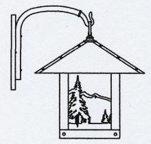 Arroyo Craftsman TRB-16MNWO-VP - 16" timber ridge wall bracket with mountain filigree