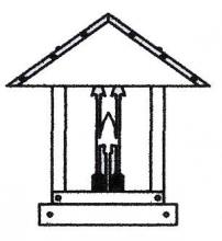 Arroyo Craftsman TRC-12ARWO-BZ - 12" timber ridge column mount with arrow filigree