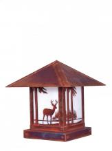 Arroyo Craftsman TRC-12DRAM-BZ - 12" timber ridge column mount with deer filigree