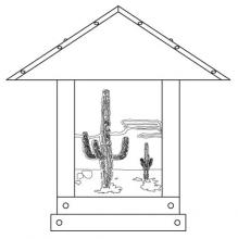 Arroyo Craftsman TRC-16CTCS-BZ - 16" timber ridge column mount with cactus  filigree