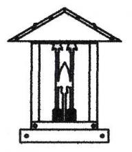 Arroyo Craftsman TRC-9ARWO-P - 9" timber ridge column mount with arrow filigree